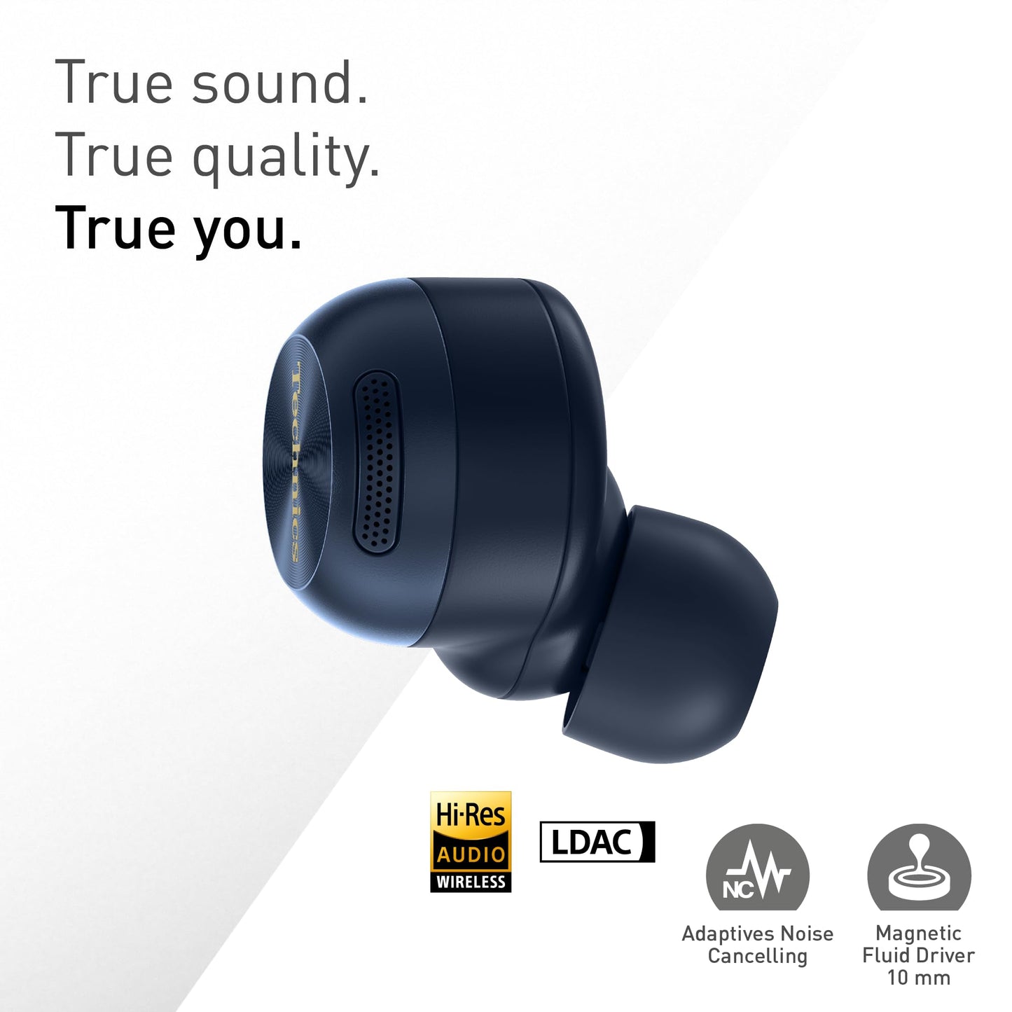 Technics EAH-AZ100E-A Wireless Noise Canceling Headphones, Comfortable In-Ear Headphones, Multipoint Bluetooth, Voice Focus AI, Midnight Blue