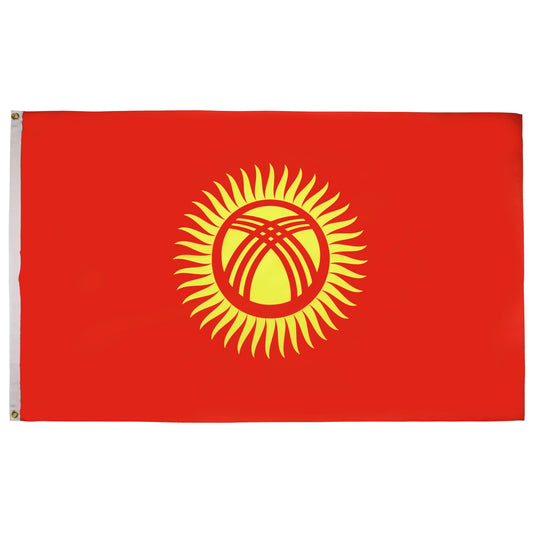 AZ FLAG - Kyrgyzstan Flag - 250x150 cm - Large Kyrgyz Flag 100% Polyester with Brass Eyelets - 300g - K_110