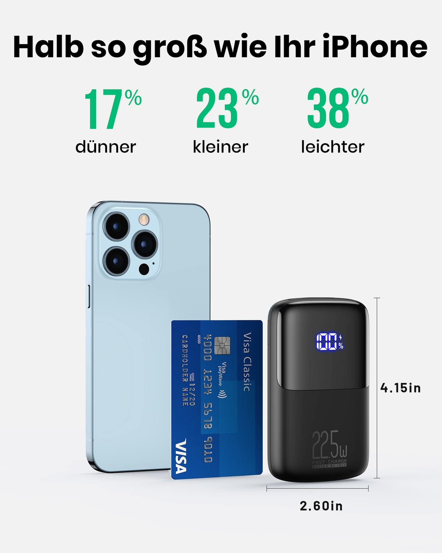 INIU Power Bank, 22.5W Fast Charging 10000mAh PowerBank Small But Strong, PD3.0 QC4.0 USB C Input&Output External Mobile Phone Batteries for iPhone 17 16 15 14 13 12 Pro Max Mini Plus Samsung S23 AirPods iPad etc - BI-B61