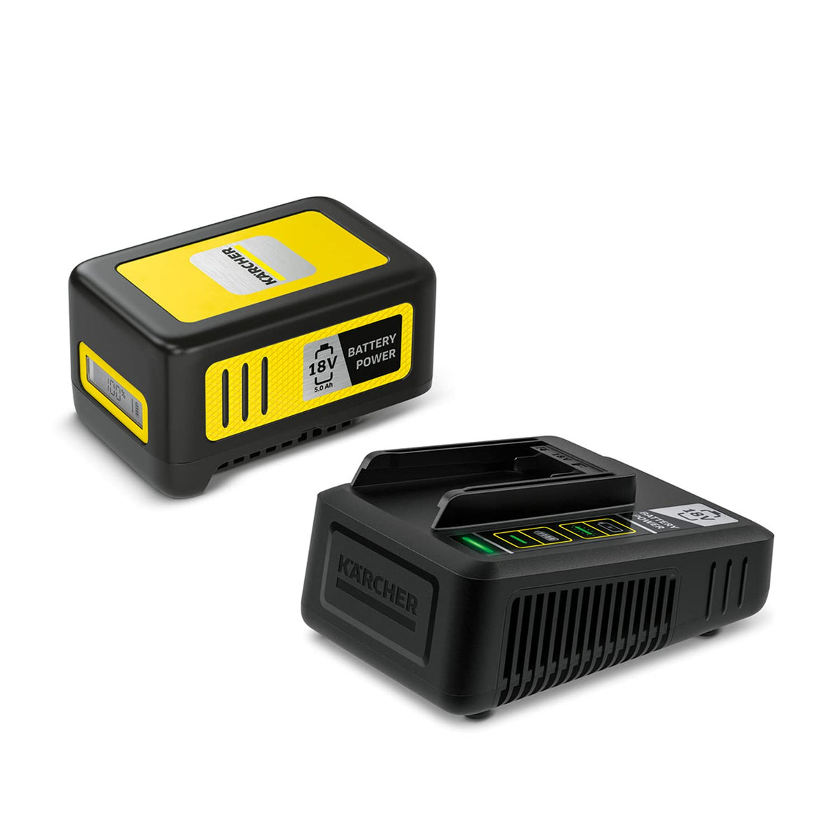 Kärcher 18 V Starter Kit 18/50, 5 Ah Battery with Fast Charger, Lithium-Ion, for Battery Power Platform, Black - 2.445-063.0