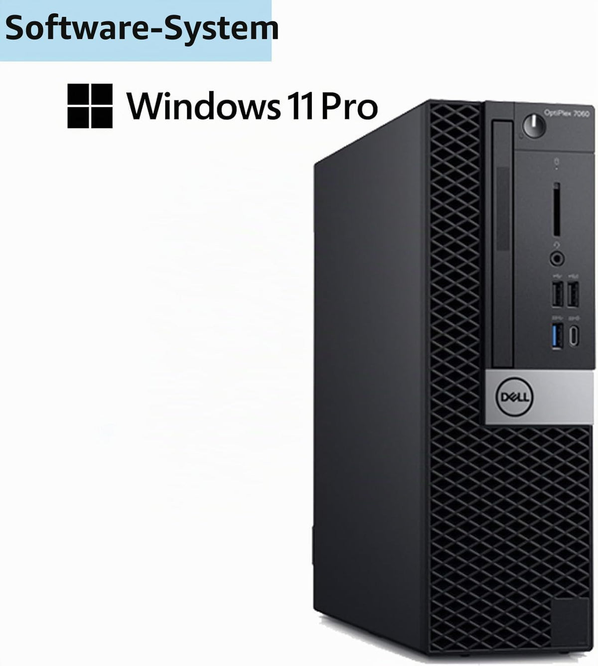 DELL Optiplex 7050 SFF Desktop PC, Intel Core i5-7500, 8 GB RAM, 256 GB SSD, WiFi, Bluetooth, US QWERTY keyboard, Windows 11 Pro (Refurbished)