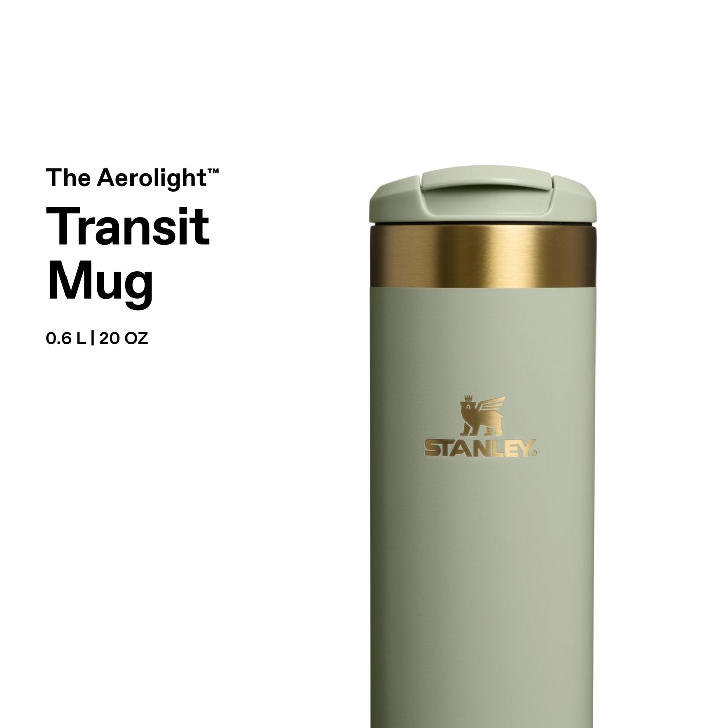 Stanley 1913 Aerolight Transit Thermo Mug 0.6L - Keeps Hot for 8 Hours - Dishwasher Safe - Coffee Mug To Go Leak-Proof - Compatible with Common Car Drink Holders - Juniper - 10-10789-195