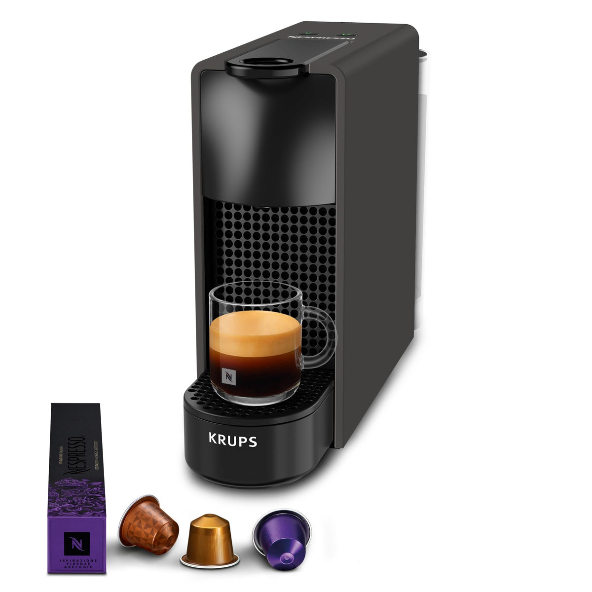 NESPRESSO KRUPS Essenza Mini Black Matte Original Capsule Machine XN110N - XN110NF0