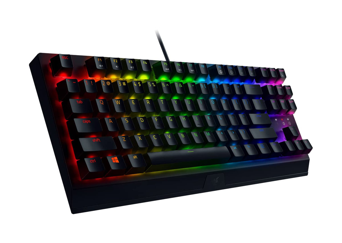 Razer BlackWidow V3 Tenkeyless (Green Switch) - Mechanical Gaming Keyboard without Numpad (Clicky Mechanical Switches, Compact, Fully Programmable Keys) QWERTY US Layout | Black - RZ03-03490100-R3M1