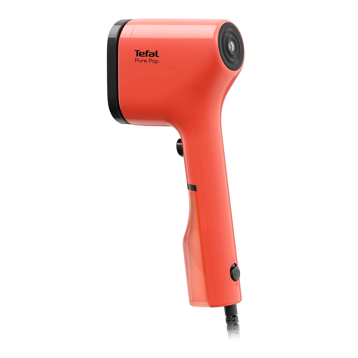 Tefal DT2022 Pure Pop Steam Brush | 1300W | 70ml water tank | removes up to 99.99% of viruses/bacteria/germs | quick heating | 20g/min continuous steam release | Coral red/black