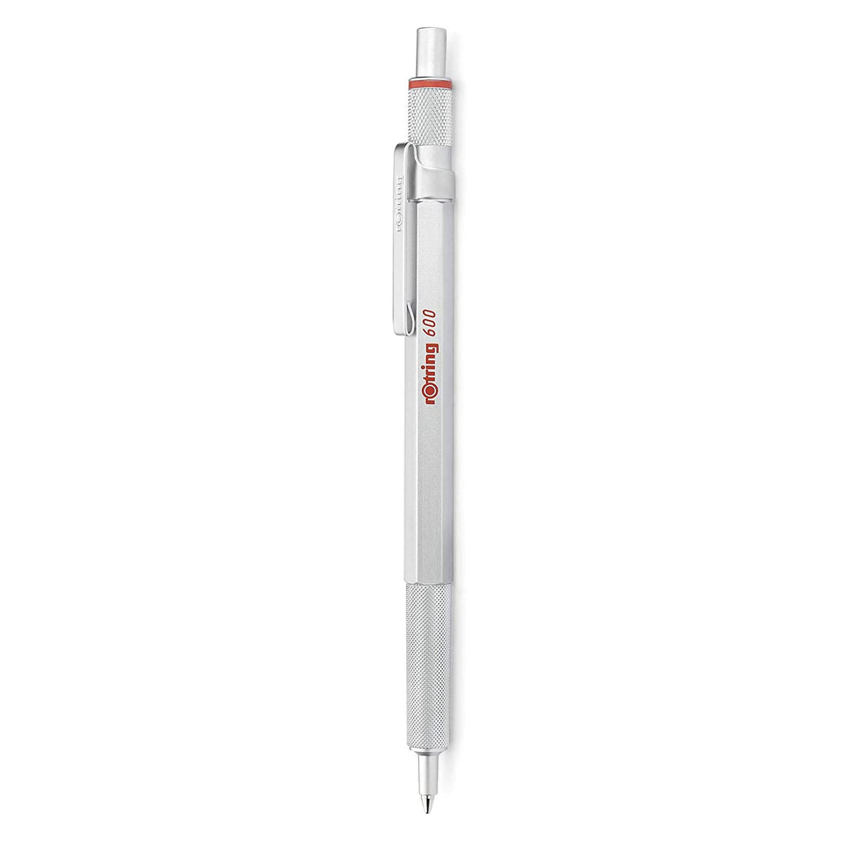 rOtring 600 Ballpoint Pen | Medium Tip | Black Ink | Silver Barrel | Refillable - 2032578