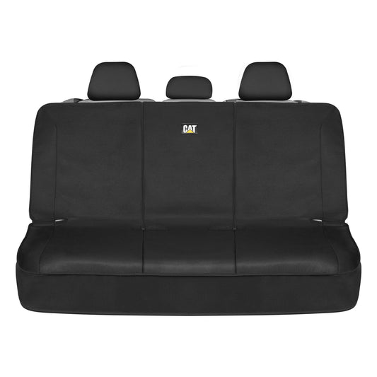 CAT Flexfit™ Black Rear Seat Covers for Car, SUV, and Truck, Durable Canvas Material, Rear Seat Covers, 60/40 Split Bench, Rear Seat Cover and Rear Seat Protector, Interior Accessories - CASC2288B