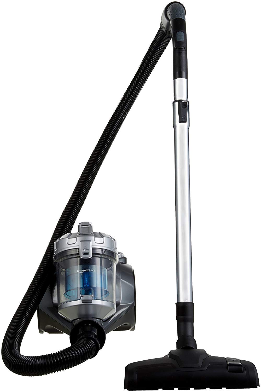 Amazon Basics Cylinder Vacuum Cleaner, Powerful, Compact and Lightweight, Bagless, for Hard Floors and Carpets, HEPA Filter, 700W, 1.5L, EU, Black/Blue - 15KC-71EU4