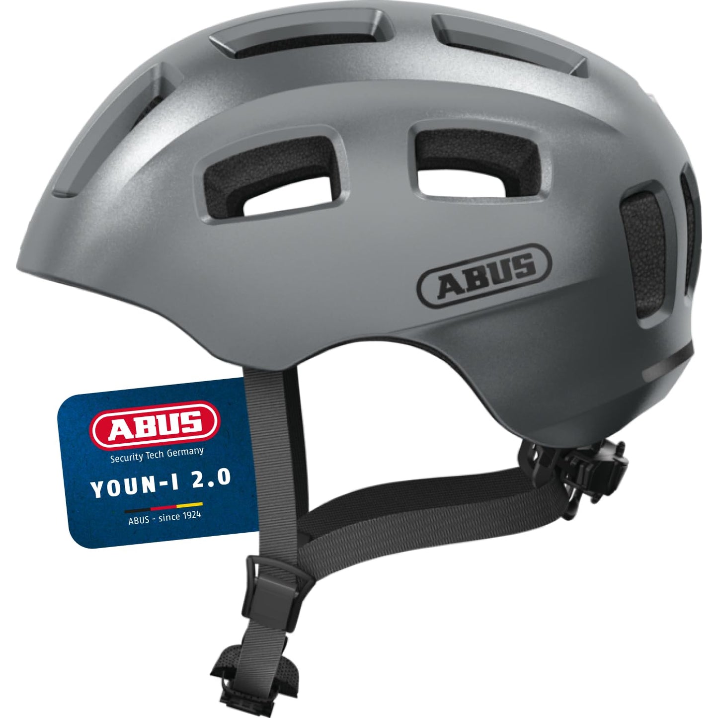 ABUS Youn-I 2.0 bicycle helmet - with light for children, teenagers and young adults - for girls and boys - silver, size S - 40157