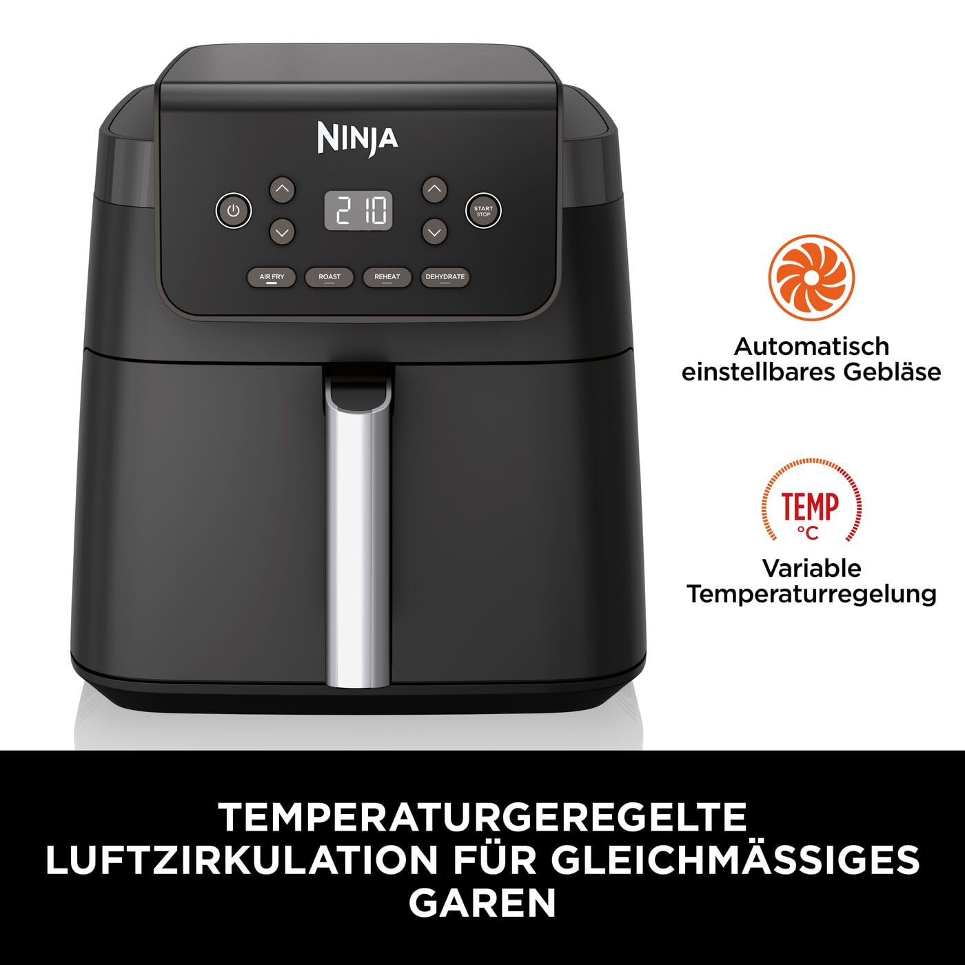Ninja Air Fryer 6.2L Oil Free Large Square Drawer - AF170EU