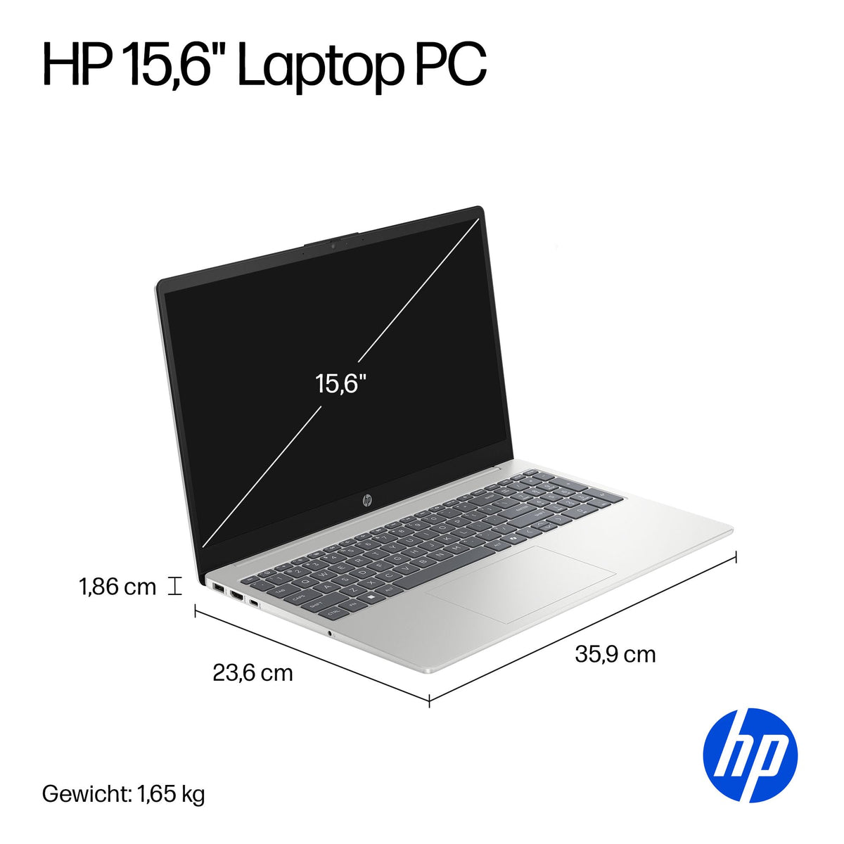 HP Laptop, 15.6" FHD, AMD Ryzen 5, 16GB RAM, 512GB SSD - D7SR8EA#ABD