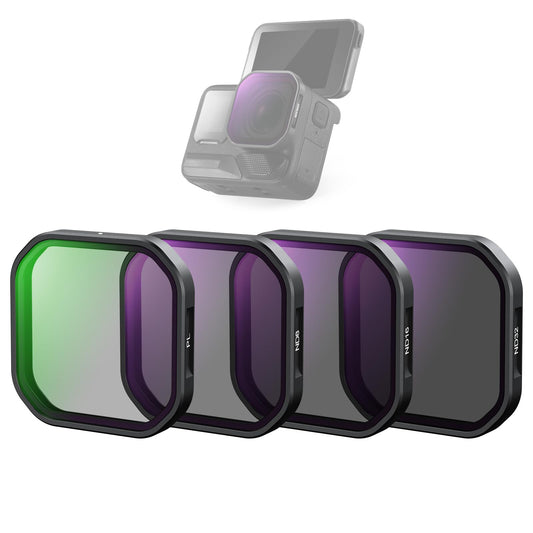 NEEWER Pack of 4 ND polarizing filter set compatible with Insta360 Ace Pro 2, PL/ND8/ND16/ND32 gray filter, not compatible updated version of the newly designed round lens protector, FL-A95 - 10105572