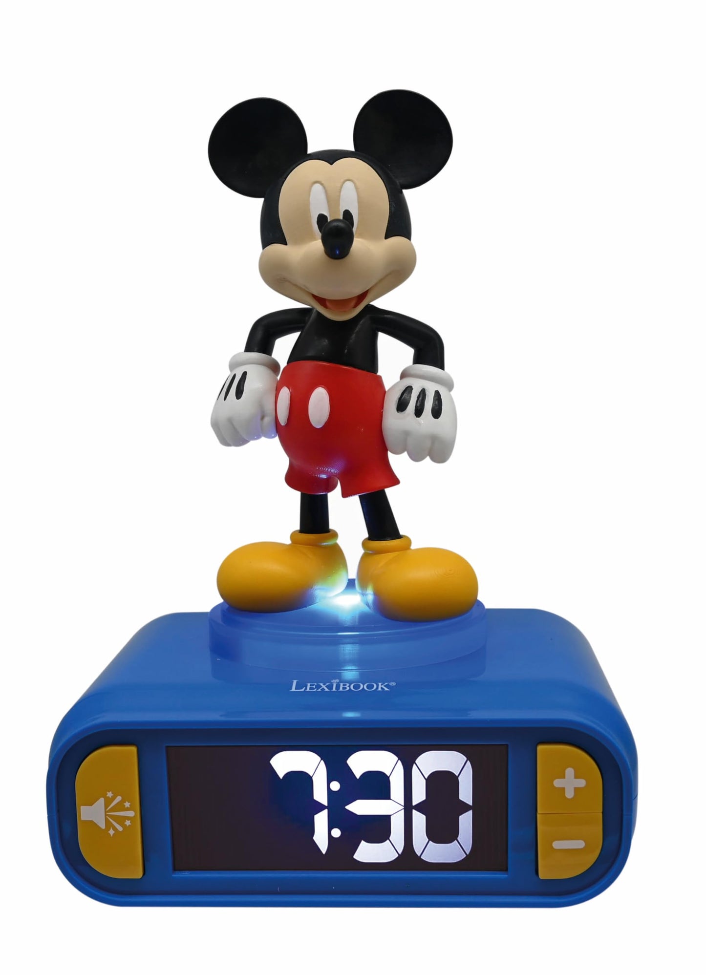Lexibook, Disney Mickey, Alarm Clock with Night Light, Sounds and Melodies, Backlit LCD Display, Illuminated, Snooze Function, Blue, RL800MCH
