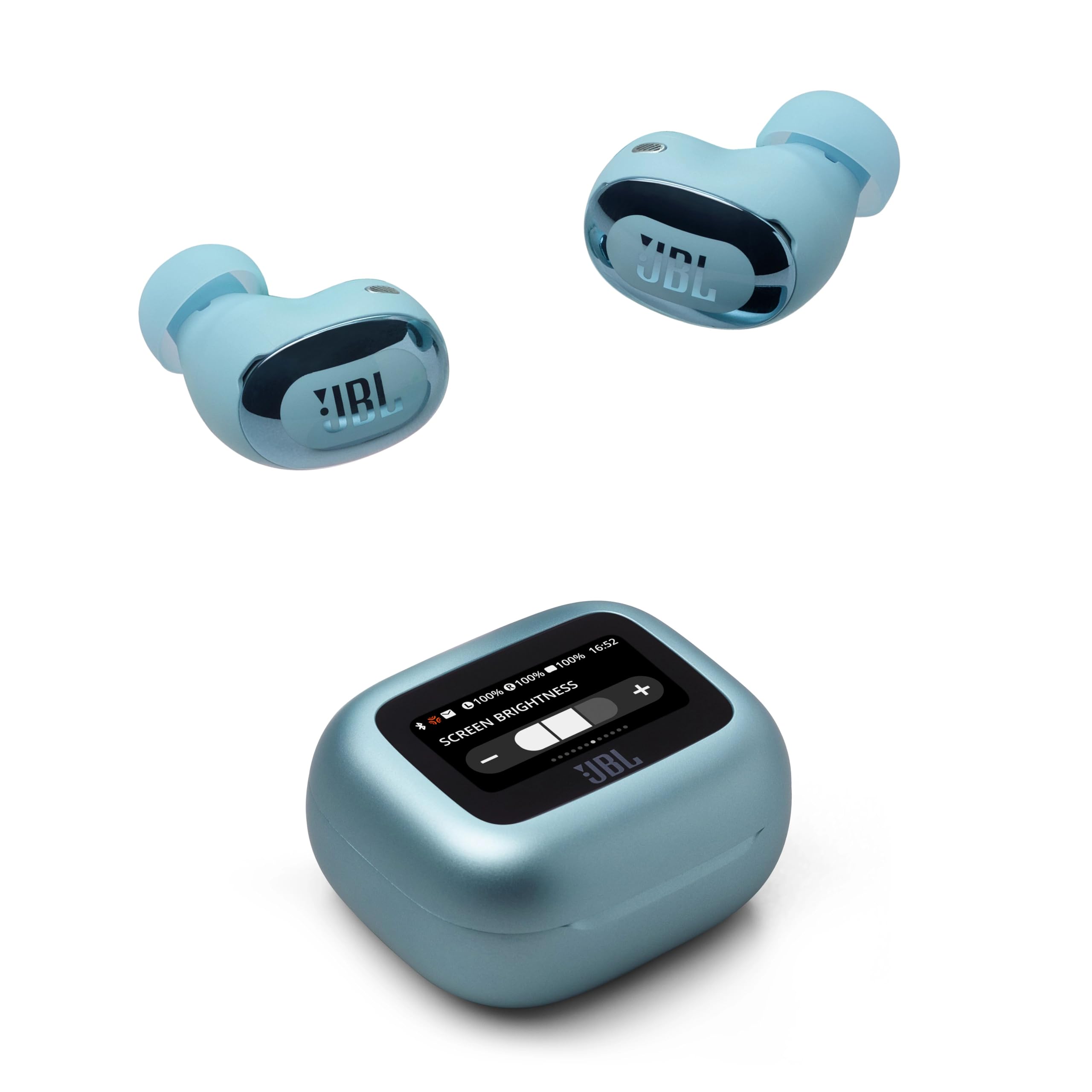 JBL Live Buds 3, wireless earbud headphones with Bluetooth, 40 hours of battery life, True Adaptive Noise Canceling and high-resolution JBL Signature Sound, IP55 waterproof, blue - JBLLIVEBUDS3BLU