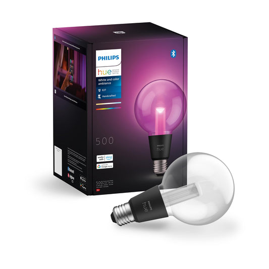 Lampa LED inteligentă Philips Hue Lightguide G95, formă mică de glob, E27 - 929003151101