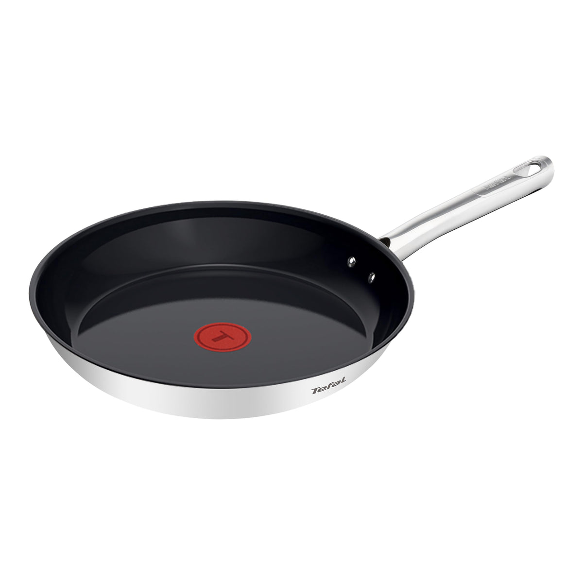 Tefal Duetto On tigaie de 28 cm, cu strat ceramic Go Ceram antiaderent, Thermo-Signal, mâner fixat, potrivită pentru toate tipurile de plite, durabilă, din oțel inoxidabil, G7660634