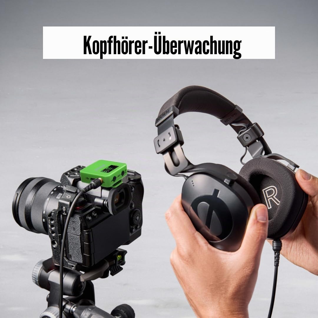 RØDE Wireless GO (Gen 3) – Compact wireless microphone – Crystal clear sound, 32-bit float recording, automatic level control, for phones, cameras, and computers (Green) - WIGOGEN3GRE