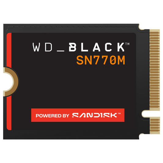 WD_BLACK SN770M 1TB M.2 2230 NVMe SSD (For handheld game consoles, laptops, PCIe Gen 4.0, up to 5,150 MB/s, TLC 3D NAND, for Asus ROG Ally, Steam Deck, Microsoft Surface) - POWERED BY SANDISK - WDS100T3X0G