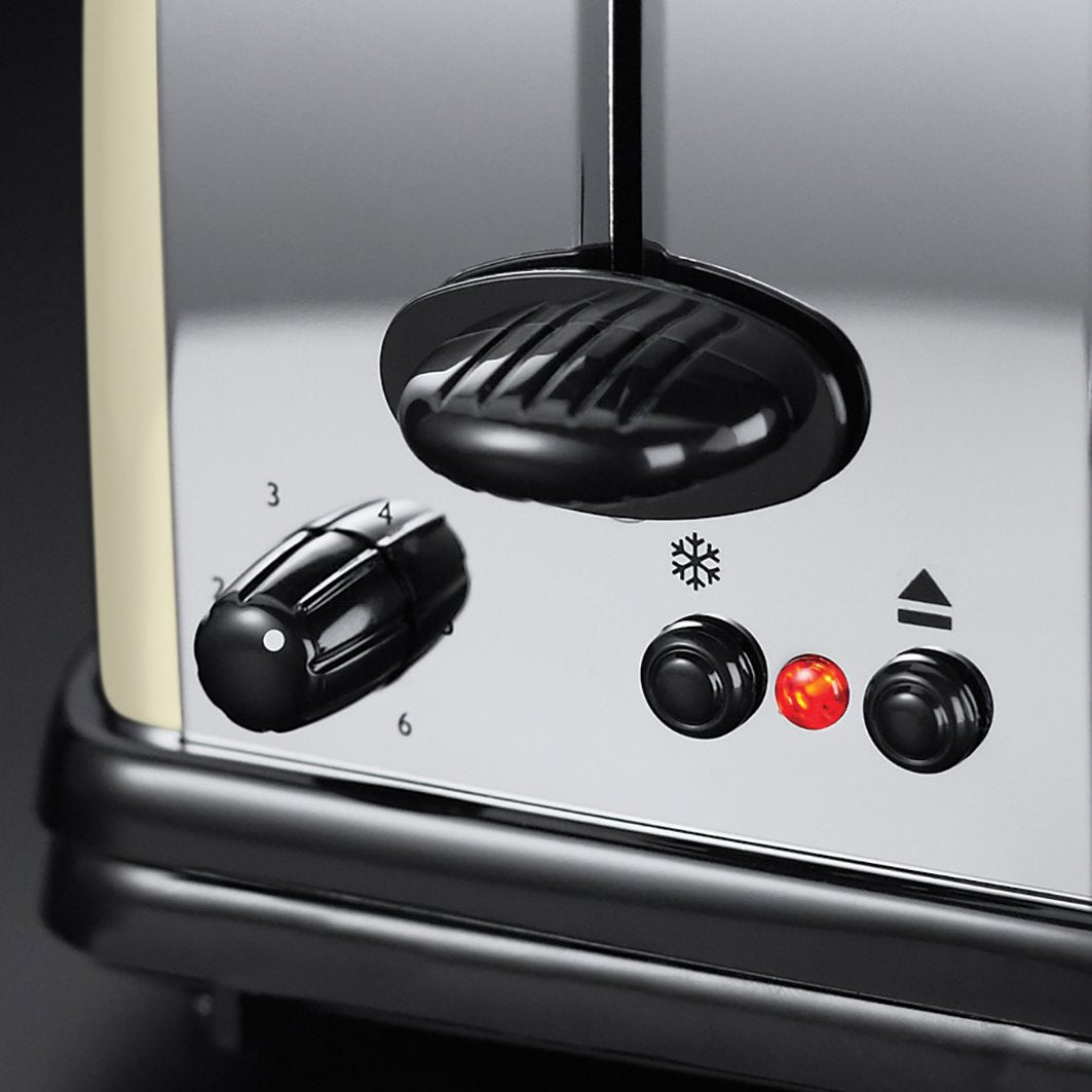 Russell Hobbs Toaster Colours+, Stainless Steel, Cream, Long Slot, 1000 Watt - 21395-56