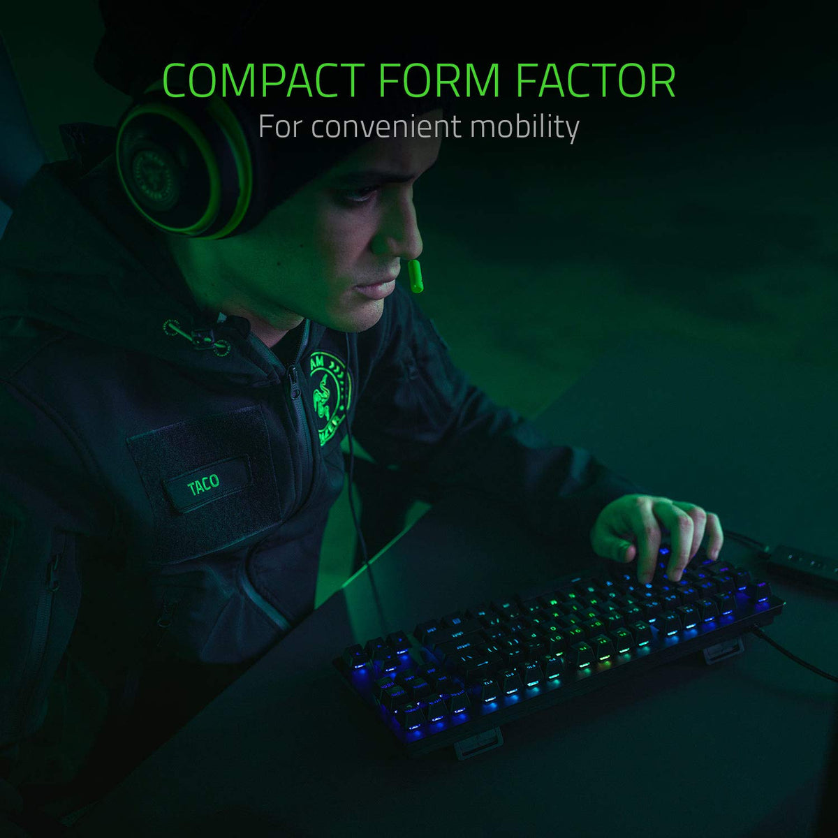 Razer Huntsman Tournament Edition (Red Switch) - Gaming Keyboard without Numpad (Linear Optical Switches, Doubleshot PBT Keycaps, Detachable USB-C Cable) QWERTY US Layout | Black - RZ03-03080300-R3G1