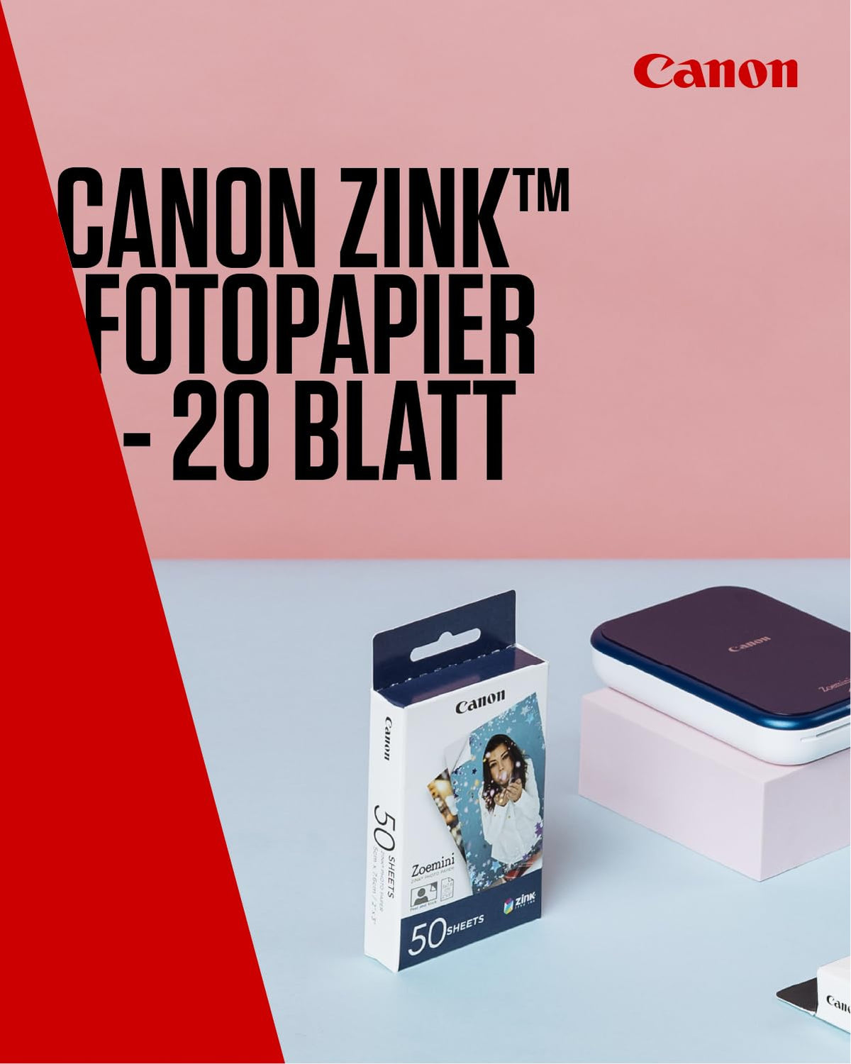 Canon Zink™ Photo Paper - Self-Adhesive 2x3" Photo Paper (50 Sheets) - Print cell phone photos for personalized stickers - Zoemini - Zoemini ZINK