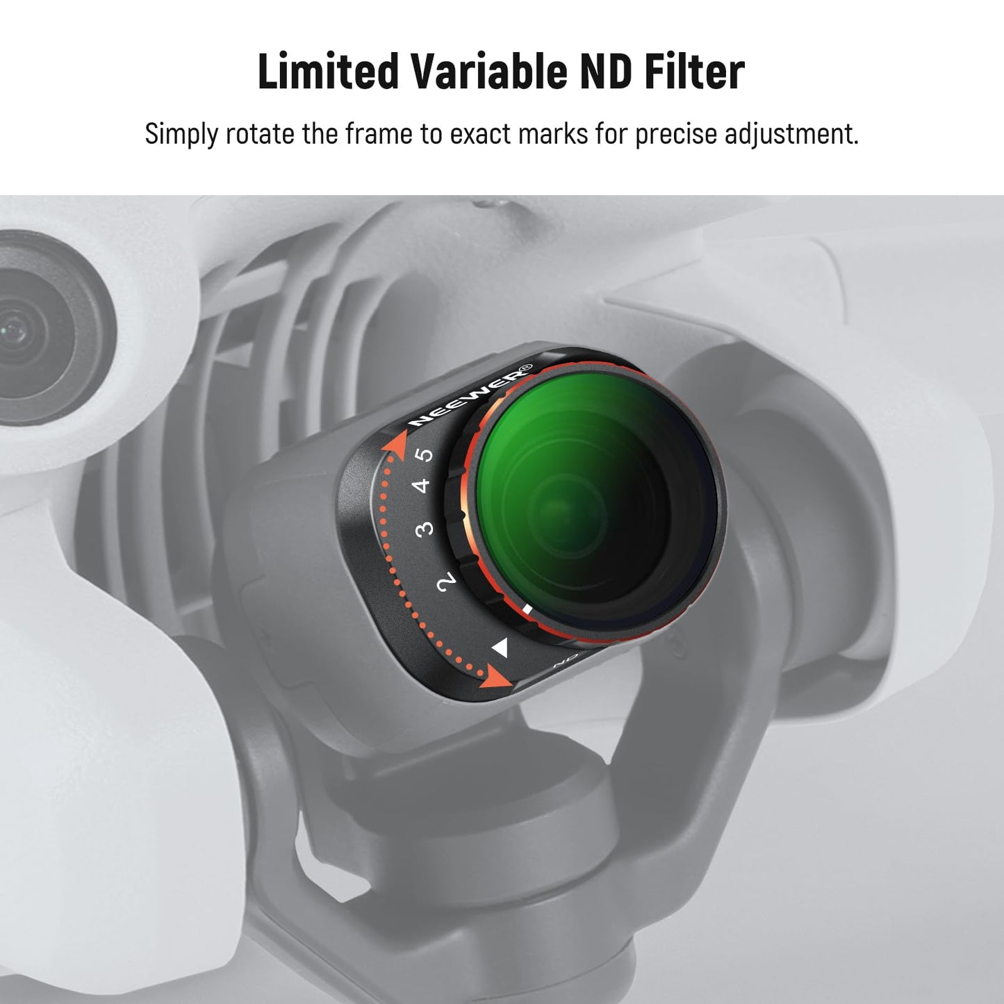 NEEWER Variable ND filter set, compatible with DJI Mini 4 Pro, ND2-32 (1-5 Stop) + ND64-512 (6-9 Stop), gray filter, multi-coated HD optical glass, drone camera lens accessories, aerial photography - FL-C10