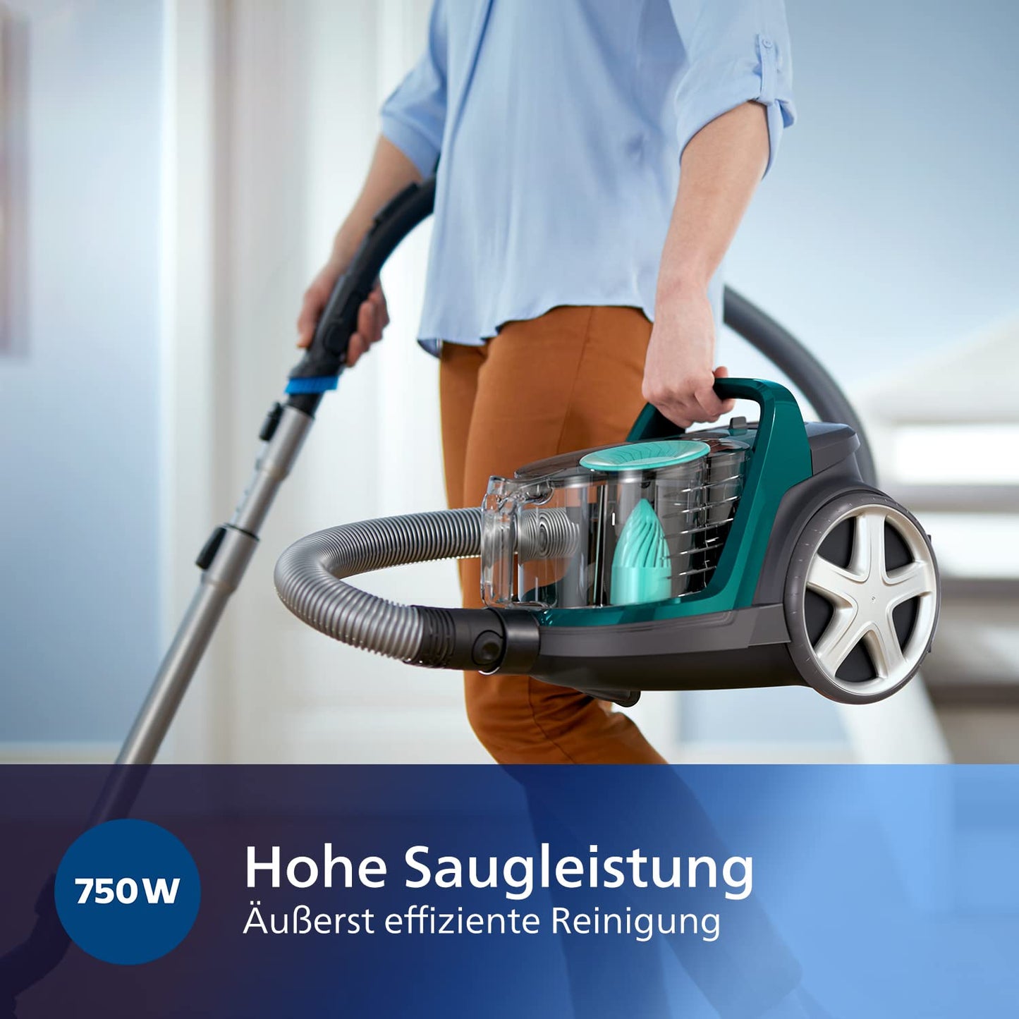 Philips FC9555/09 PowerPro Active bagless vacuum cleaner (650 W, 1.5 L dust volume, incl. mini turbo suction brush, hard floor nozzle)