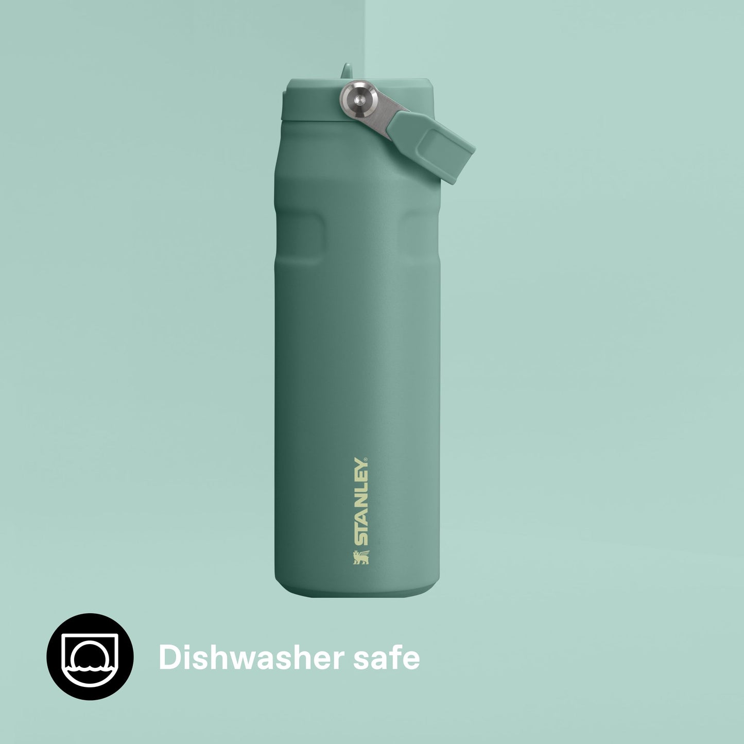Stanley 1913 Flip Straw Drinking Bottle with Straw 0.7L - Thermo Mug Cools for 10 Hours - Ice Cold for 3 Days - BPA Free - Leakproof - For Drink Holders - Dishwasher Safe - Shale - 100000143061
