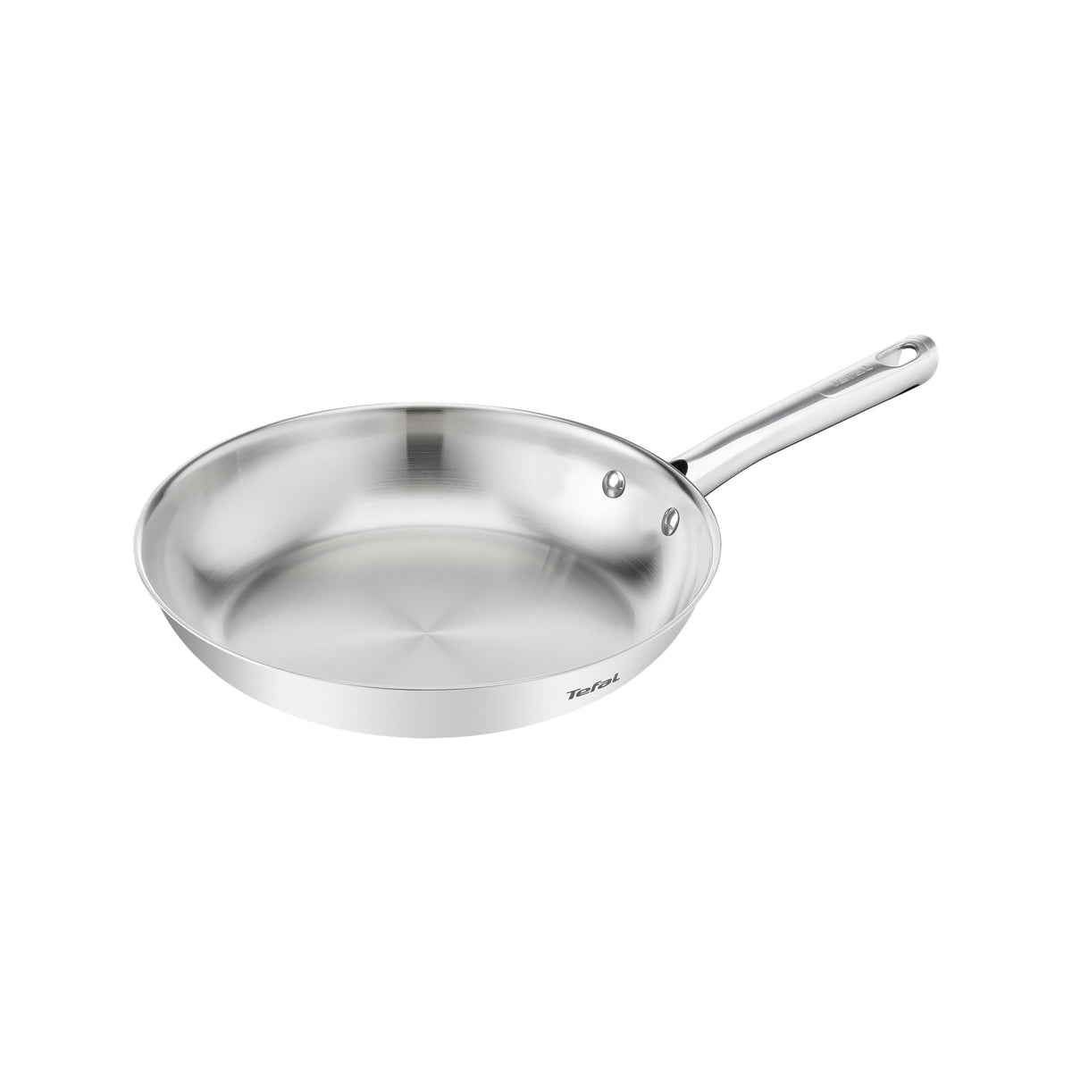 Tefal Duetto On Frying Pan 20 cm, uncoated, thick heat diffusion base, comfortable handle, durable, suitable for all types of cooktops, stainless steel, B8660234