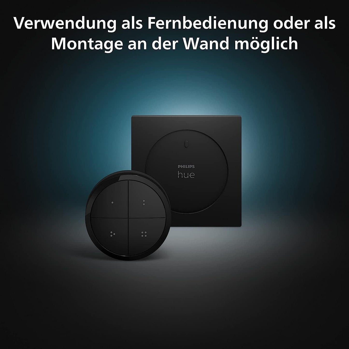 Philips Hue Tap Dial switch for Hue lighting systems, smart dimmer for controlling lights, wireless light switch without installation, black - 929003500201