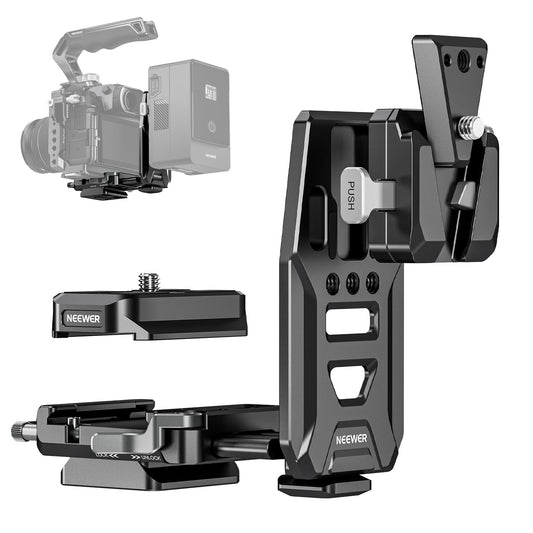 NEEWER V Mount Akku Platte cu șine NATO, bază de tip Arca pentru RS4 Pro RS3 Pro Gimbal, rig video modular pentru cameră DSLR, compatibil cu SmallRig V Lock Battery Cage, PS016