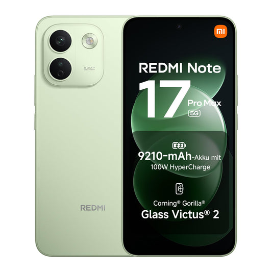 Xiaomi REDMI Note 17 Pro Max 5G, Smartphone 8+256 GB, Green, 9210 mAh Battery