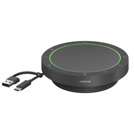 Jabra Speak2 55 Bluetooth Handsfree Solution, 4 Noise Canceling Microphones, 50mm Full Range Speaker, Wide Range Audio, Compact, Portable - MS Teams Certified, Dark Gray - 2755-109