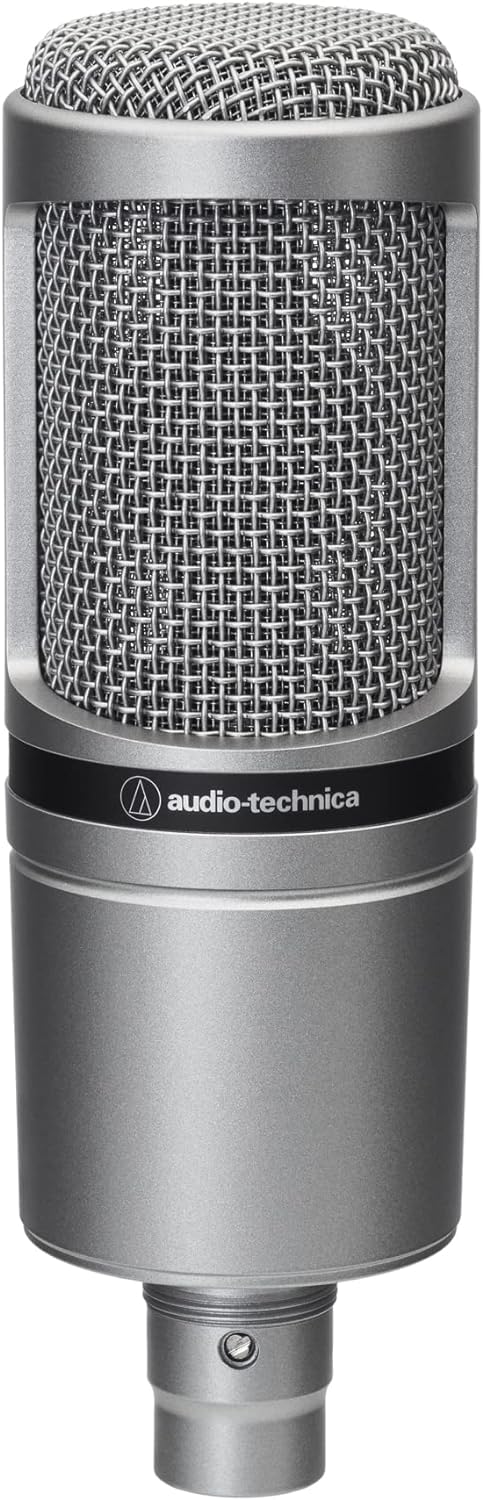 Microfonul cu condensator Audio-Technica AT2020 cu caracteristică cardioidă (conector XLR) este ideal pentru voiceover, podcasting, cântat sau înregistrări live instrumentale. Modelul AT2020GM are un finisaj metalic elegant.