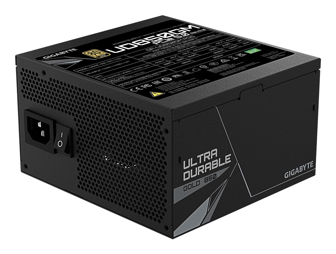 GIGABYTE UD850GM PG5 V2 Sursă – PCIe Gen 5.1, 80 Plus Gold, design complet modular, ventilator de 120 mm, compatibil ATX 3.1, conector EU - GP-UD850GM