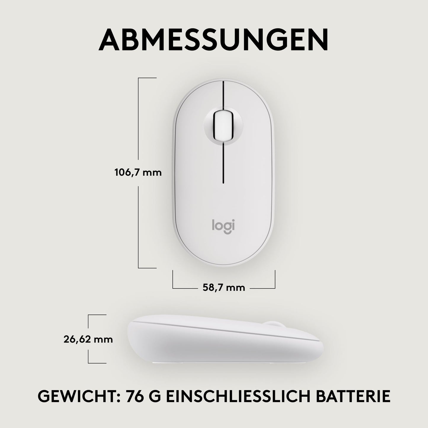 Logitech Pebble Mouse 2 M350s Tonal White