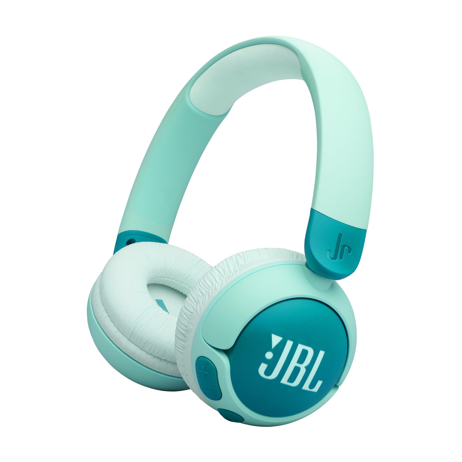 JBL Junior 320 BT, wireless on-ear Bluetooth headphones with built-in microphone for children, 50 h playback, JBL Safe Sound, low volume, easy to use and sticker set, green - JBLJR320BTGRN