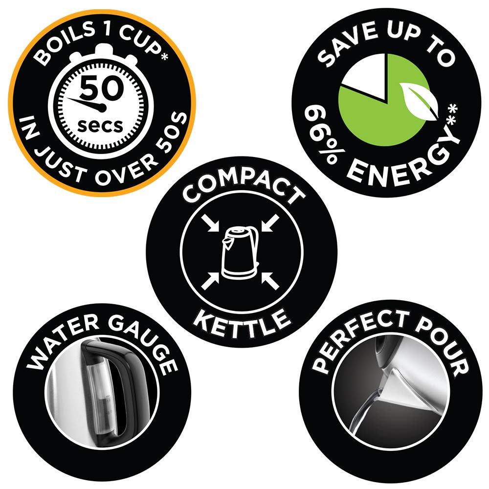 Russell Hobbs Kettle, 1.0 l, Brushed Stainless Steel, 2400 Watt - 24990-70