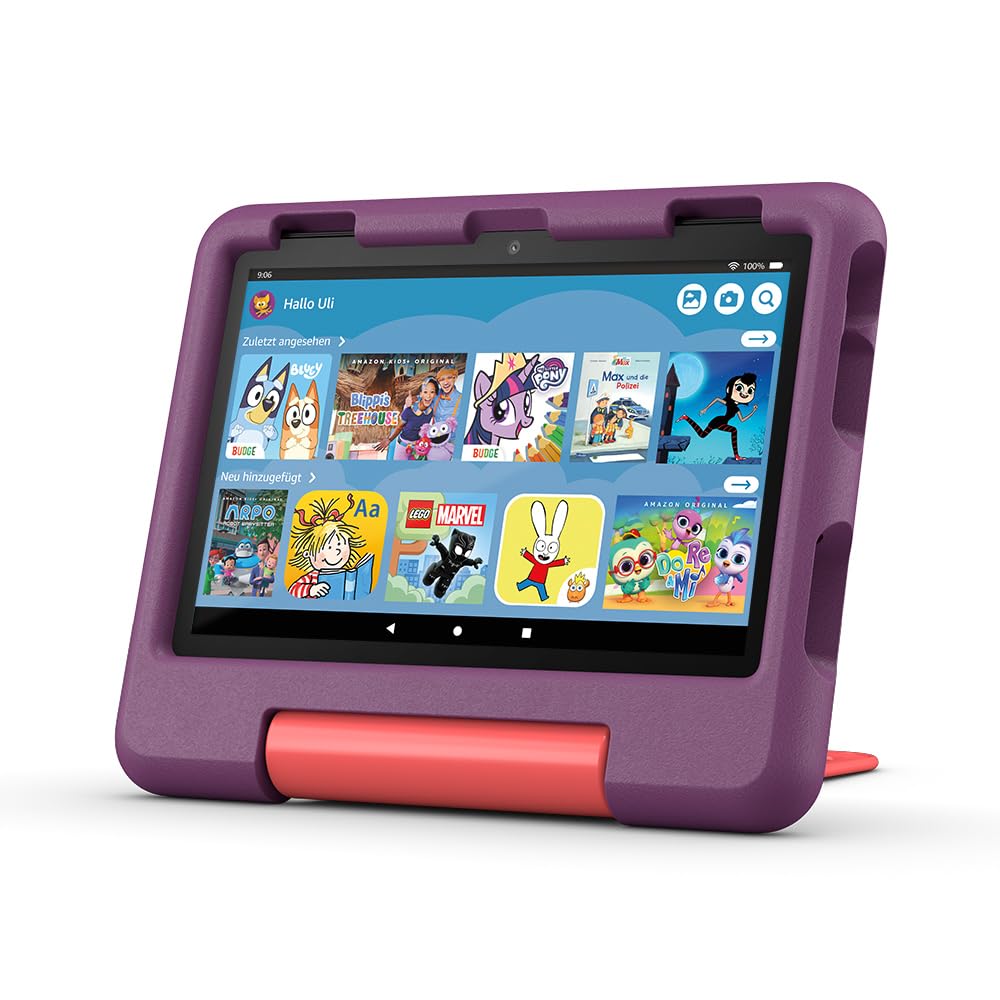 Amazon's new child-friendly case for the Fire HD 8 tablet (only suitable for 12th generation tablets), purple - 53-100122