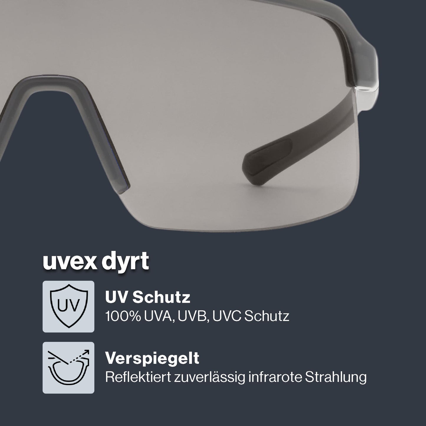 Uvex dyrt sports glasses, smoke gray matt/smoke gray, one size - S533095