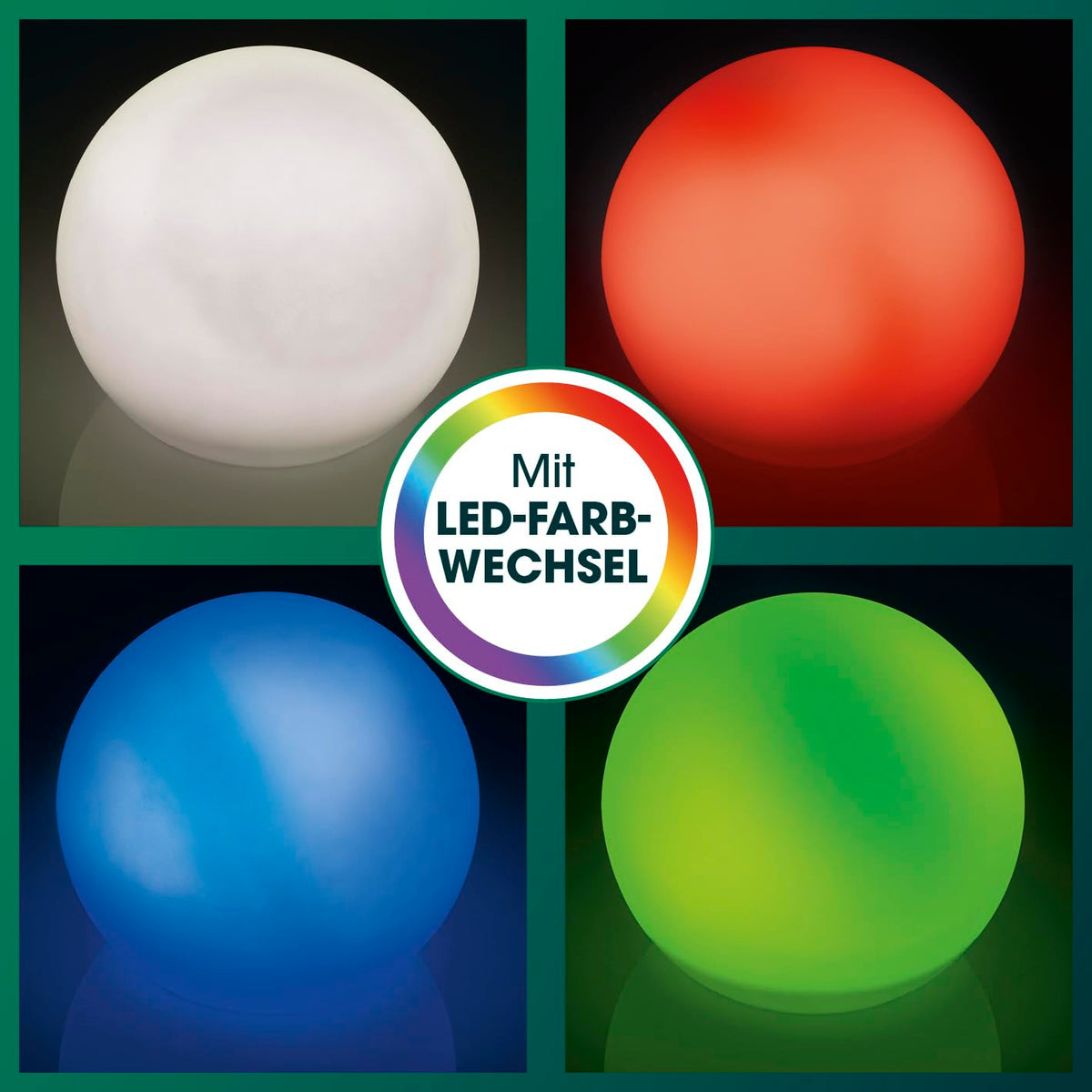 EASYmaxx LED solar light ball 40 cm | Solar light - atmospheric color change for beautiful lighting effects indoors and outdoors Solar light including remote control | Solar light LED + 5 light modes - 19660