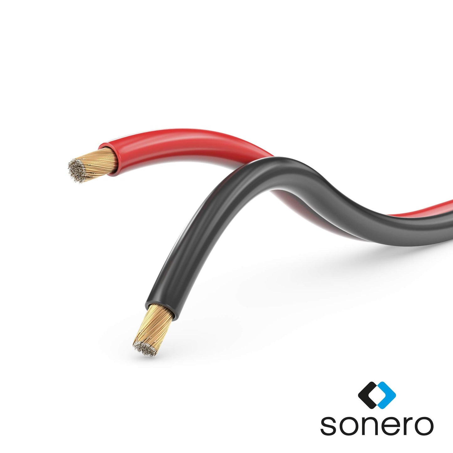 sonero® 50 meters 2x4.00mm² CCA speaker cable / speaker cable, color: red/black - S-SC2400RB-50