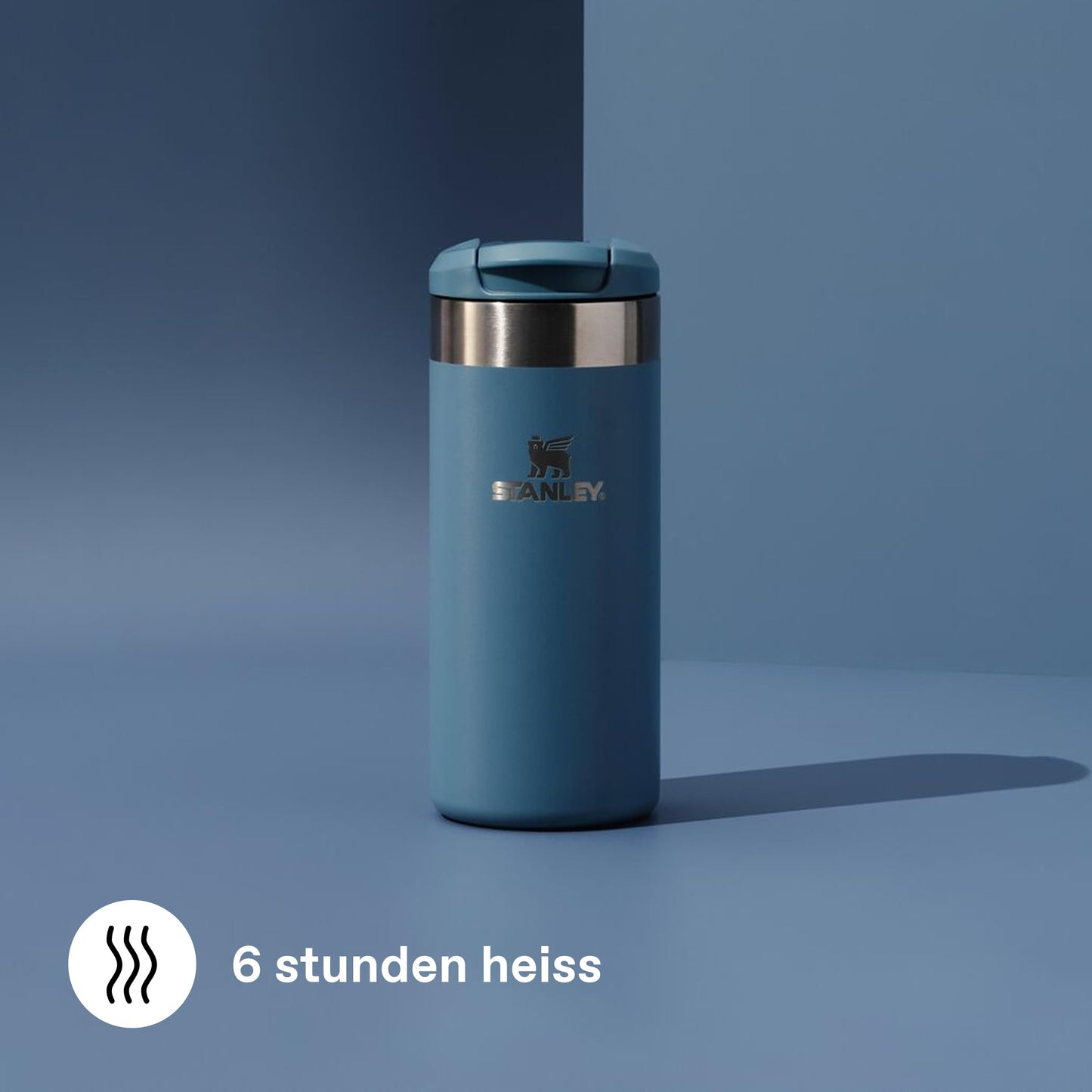 Stanley 1913 Aerolight Transit Thermo Mug 0.35L - Keeps Hot for 4 Hours - Dishwasher Safe - Coffee Mug To Go Leak-Proof - Compatible with Common Car Drink Holders - Indigo - 100000111694