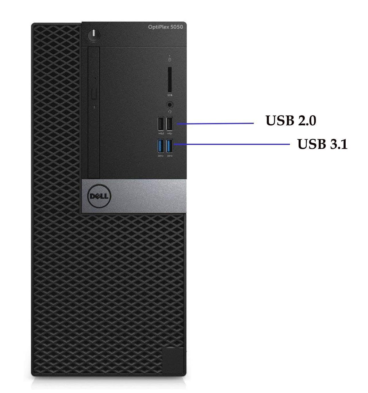 Dell Optiplex 5050 Mini Tower Desktop PC, Intel Core i5-6500, 16 GB RAM, 256 GB SSD, WLAN, Bluetooth, US Layout, Windows 11 Pro (Refurbished)