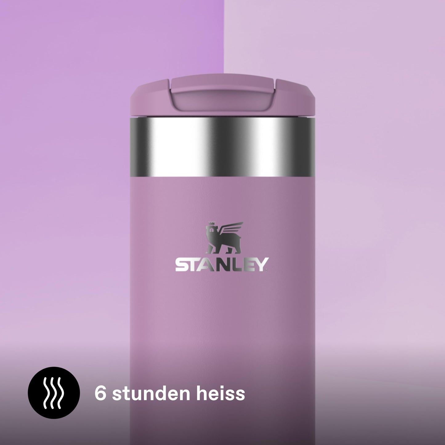 Stanley 1913 Aerolight Transit Thermo Mug 0.35L - Keeps Hot for 4 Hours - Dishwasher Safe - Coffee Mug To Go Leak-Proof - Compatible with Common Car Drink Holders - Lilac - 10-10788-150