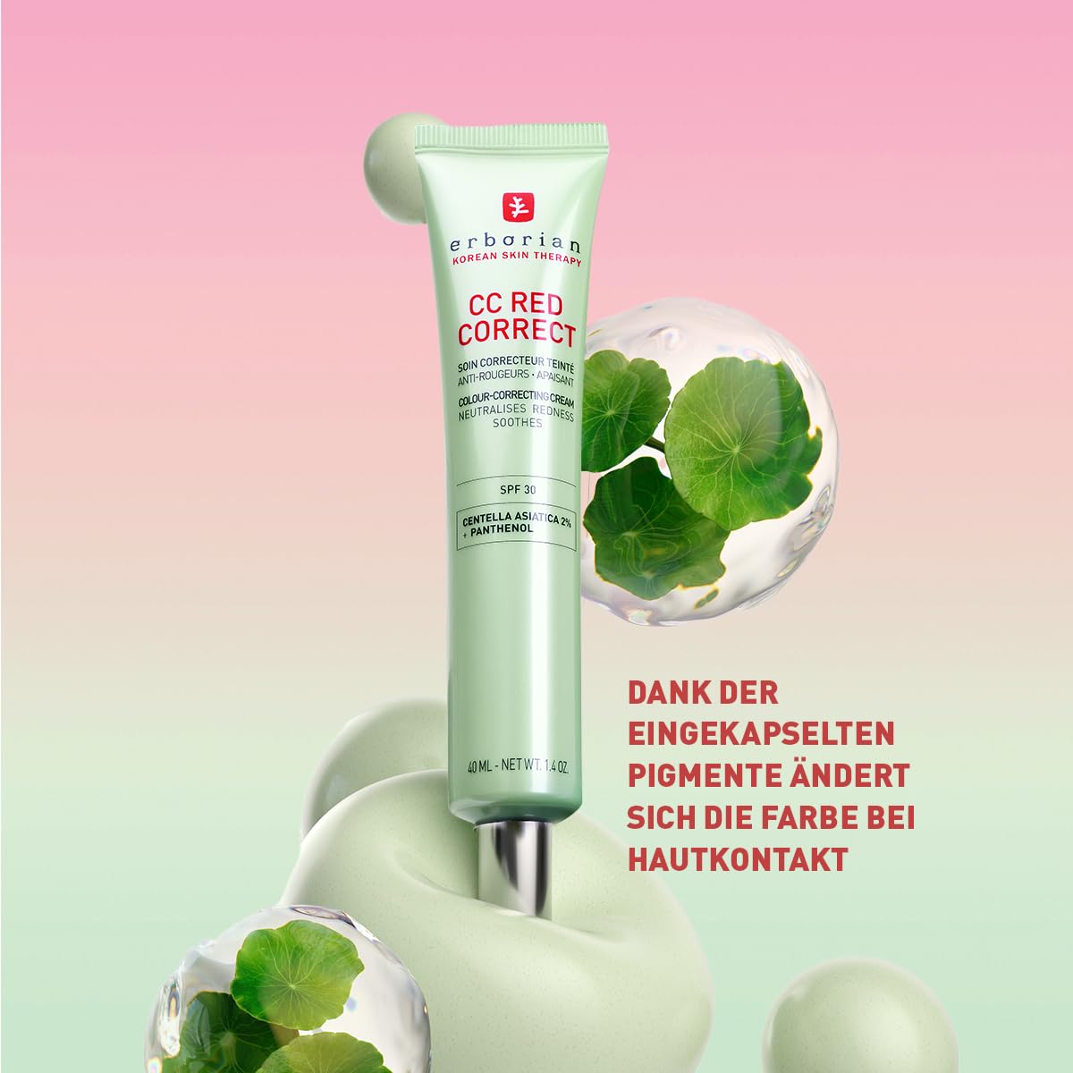 Erborian - CC Red Correct - Anti-redness cream SPF30 - Korean cosmetics - 6AA10609