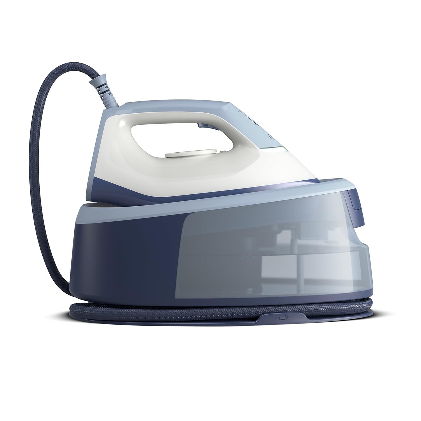 Philips steam iron station 3000 Series, 2400 W, 120 g/min continuous steam, 350 g steam boost, fast and powerful, vertical steam, ceramic sole, Deep Azur (PSG3000/20)