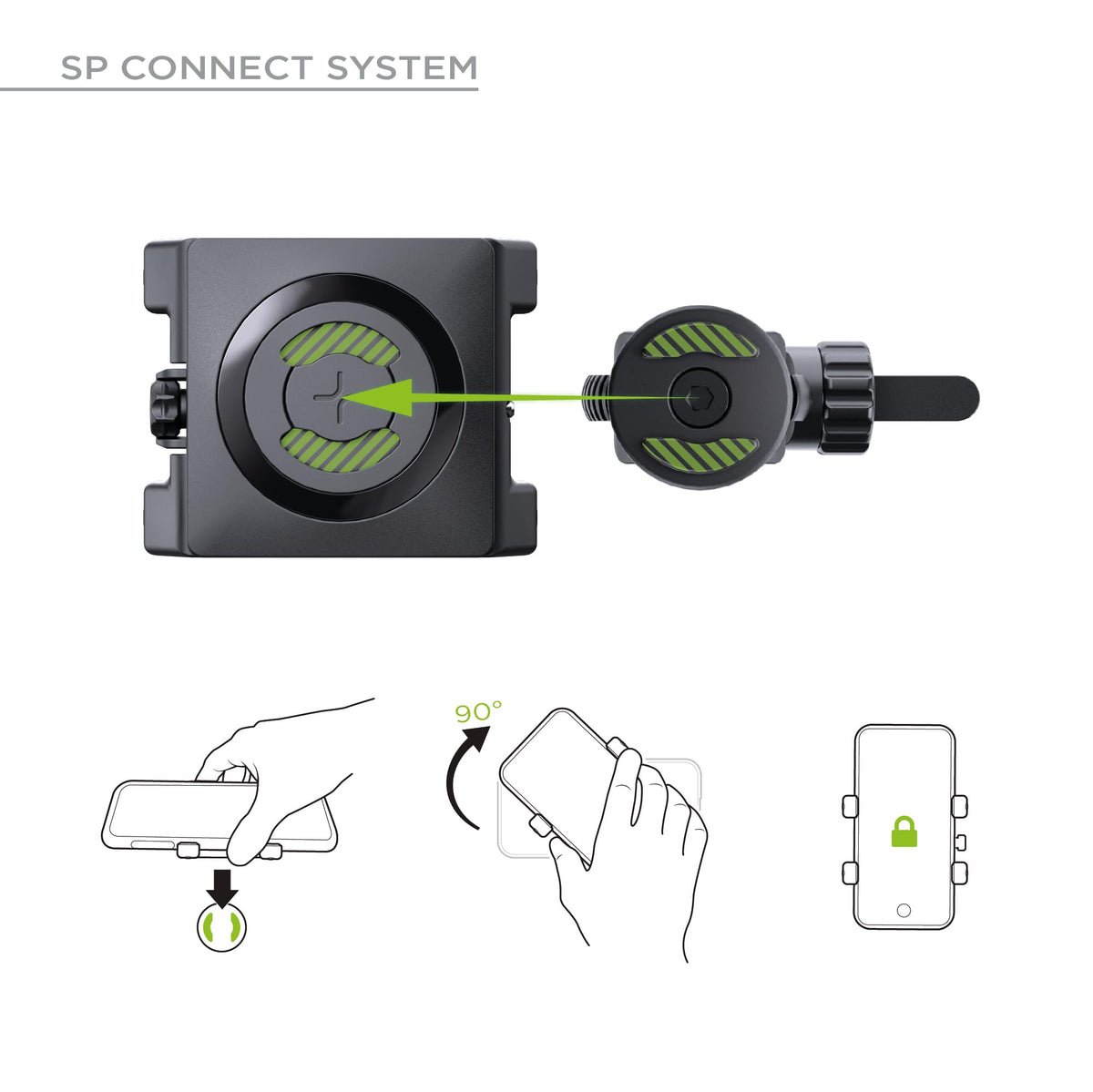 SP CONNECT Bike Phone Mount | SPC+ | Universal Phone Holder for Bicycle Handlebars | Motorcycle Phone Mounts for all Smartphones like iPhone Samsung | Mountain Bike Road Bike Phone Holder - 53906