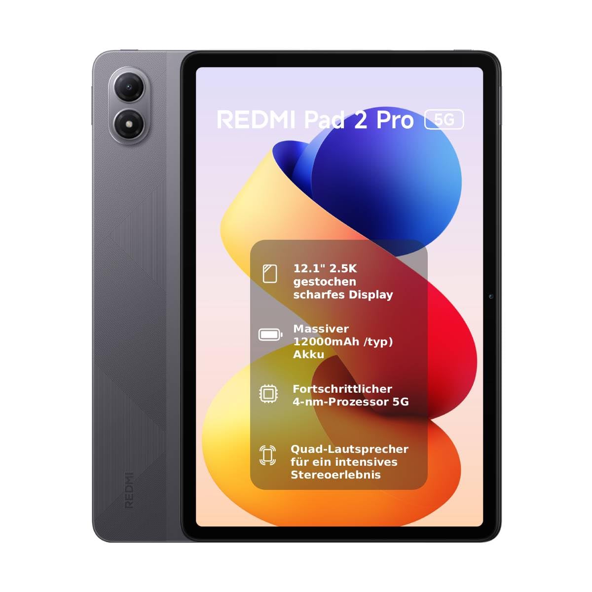 XIAOMI REDMI Pad 2 Pro 5G, 6+128GB, 12.1", 12000mAh large battery, Graphite Gray