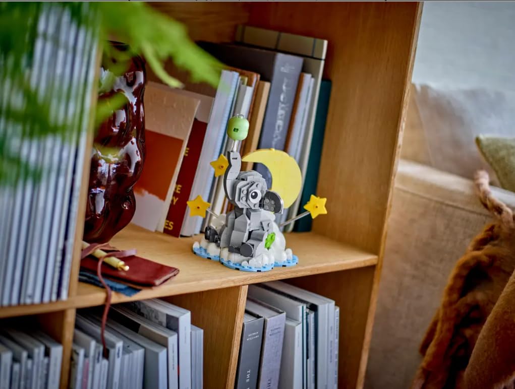 LEGO floating baby elephant - building set for adults - model building with animal figure and accessories as room decoration - birth gift idea for parents - 40814